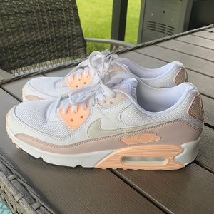 pink and white nike air maxes- WORN ONCE